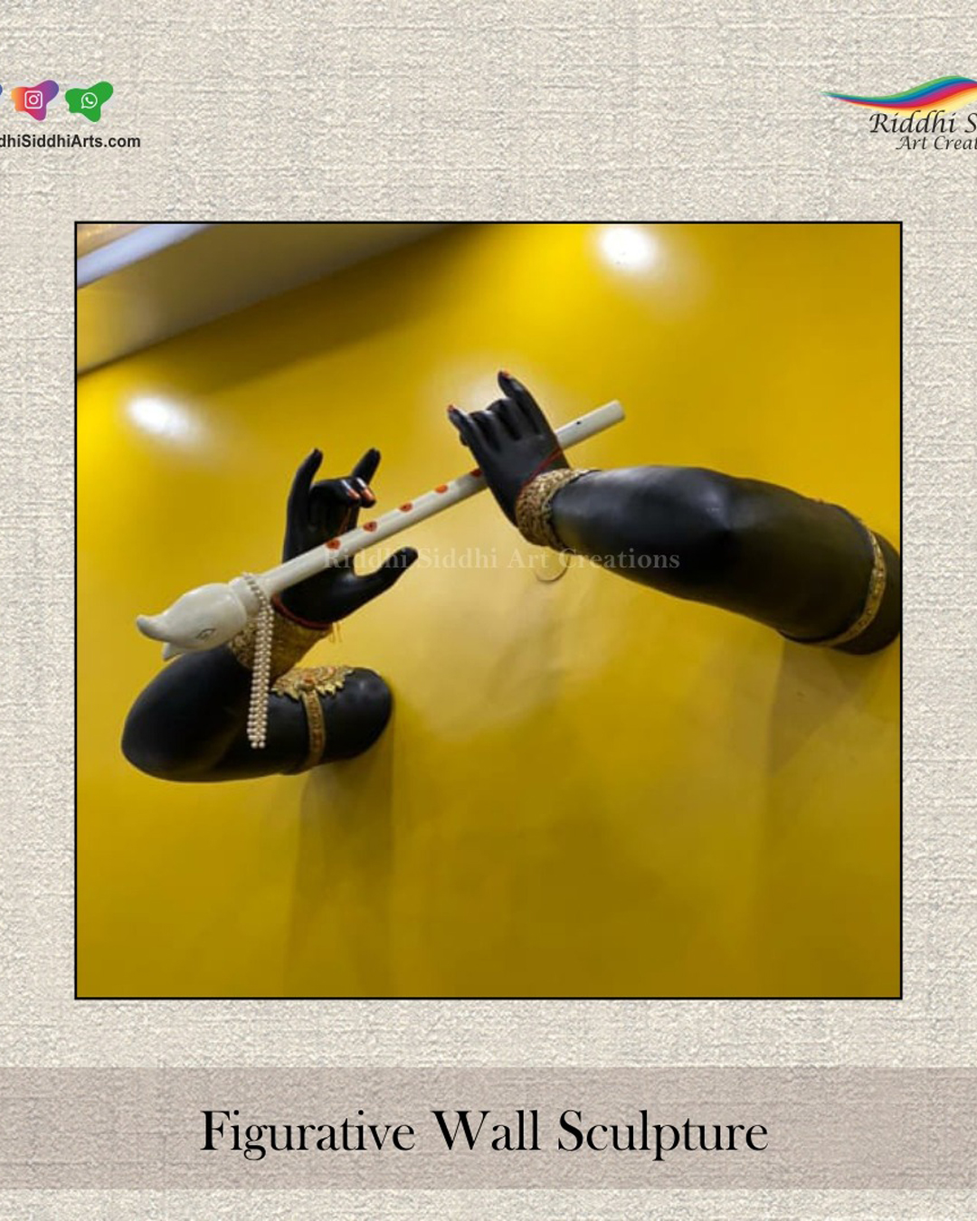 Riddhi Siddhi Art Creations - Abstract Black Animal Duo Wall Art Mural